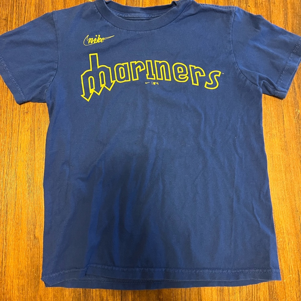 Nike Kids Blue and Yellow Mariners Tee